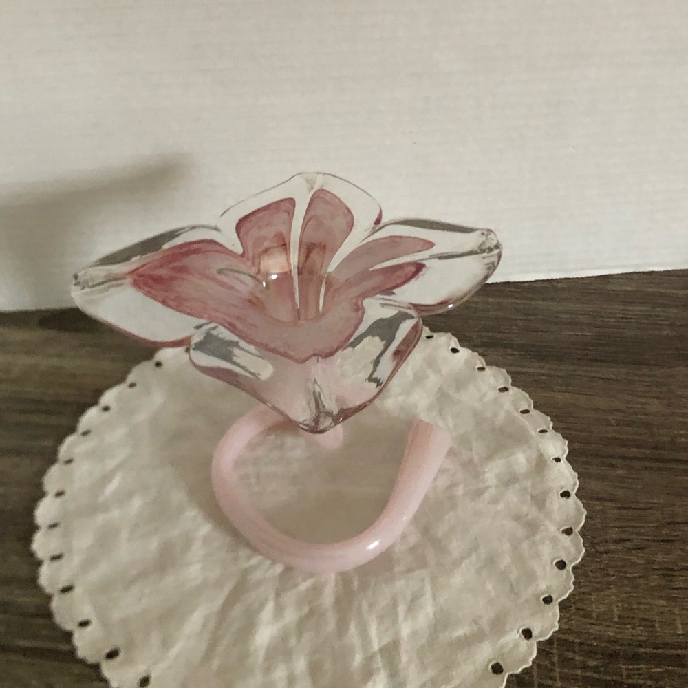 Hand Blown Glass Sculptural Flower